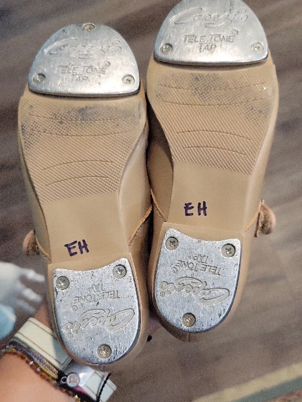 Capezio Girls Mary Jane Shoes in Nude Tan